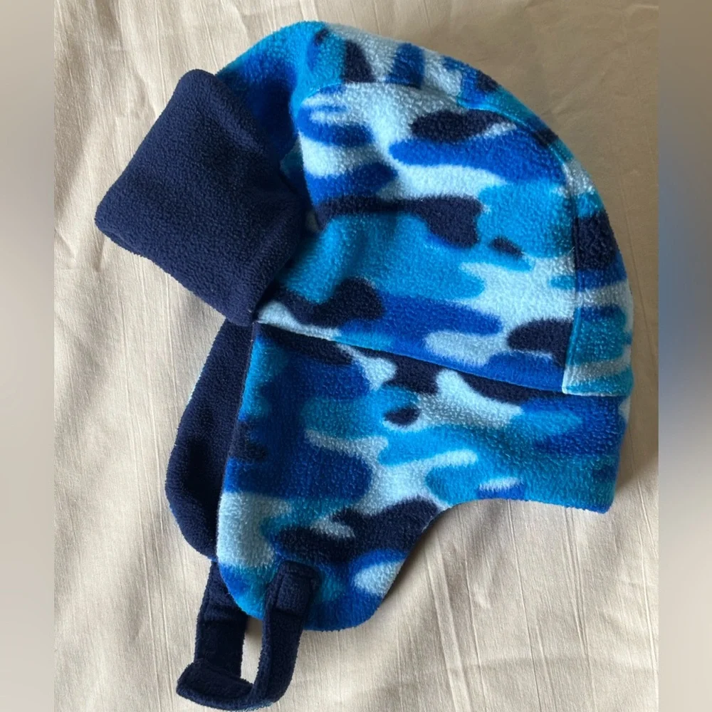 Crazy 8 Navy/Blue Fleece Cap Hat size 2T - 3T winter hat